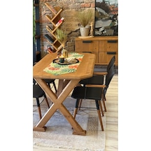 Ntconcept Arden Doğal Ahşap Sandalyeli Masa Takımı 100x210cm+6