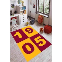 Sarı Ve Kırmızı Kaymaz Tabanlı Yıkanan Taraftar Halısı Kd062n11 Sarı - Kırmızı
