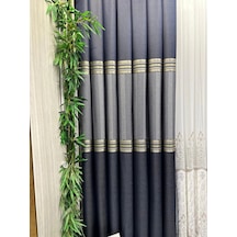Mızraklı Ft632256 V-502 Lacivert 1/3 Sık Pile Fon Perde Apm 100x250