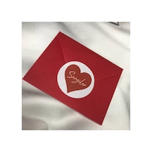 Kırmızı Beyaz Kalp Sevgiler Love Sticker Heart Yuvarlak Etiket 4 Cm - 100 Adet Çok Renkli