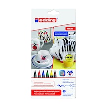 Edding Porselen Kalemi Fırça Uçlu 1-4 Mm 6 Lı 4200 Çok Renkli