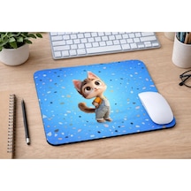 Sevimli Kedi Desenli Mousepad 21x17,5 Cm Kaymaz Tabanlı Düz Mouse Pad Ofis, Okul & Gaming