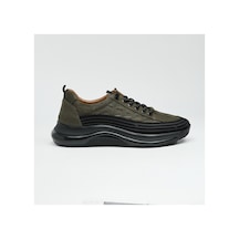 Derinet Hakiki Deri Comfort Erkek Sneaker Haki Nubuk Haki Nubuk