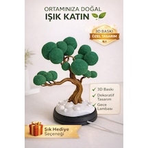3d Baskı Dekoratif Bonsai Ağaç Gece Lambası Modern Masaüstü Dekor Yeşil