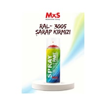 Mxs Ral 3005 Şarap Kırmızı Akrilik Sprey Boya 400 Ml Siyah