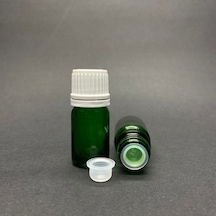 Labshop41 Yeşil Cam Şişe 5 Ml , 5 Cc Beyaz Kilitli Kapaklı Cam Şişe , Saydam Cam Şişe X 10 Adet