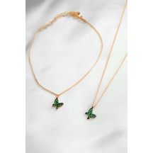 Papatya Silver 925 Ayar Gümüş Rose Kaplama Taşlı Kelebek Kolye Bileklik Set Papatya Silver 925 Ayar Gümüş Rose Kaplama Taşlı Kelebek Kolye Bileklik Set