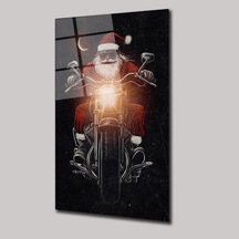 Motorlu Noel Baba - Cam Tablo - Deg0064