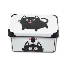 Style Box Meow Desenli 5 L Dekoratif Saklama Kutusu Çok Renkli