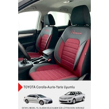 Premium Serisi Lüks Keten Oto Koltuk Kılıfı Toyota Corolla-auris-yaris Uyumlu Bordo