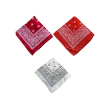 Pamuklu Klasik Desen Unisex 3lü Bandana Seti Renkli Bandana Etnik Desenli A Kalite Bandana Antrasit - Mavi