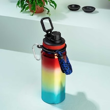 Cooker 1395-3 Çelik Sızdırmaz Çift Katmanlı Taşıma Askılı Termos Çok Renkli