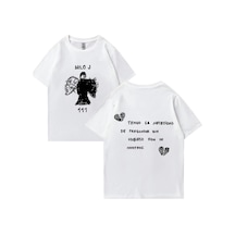 Flood Of Style Rapçi Milo J T Shirt 111 Albümü Merch Baskı T-shirt Erkekler Kadınlar Saf Moda Kalça Hopt-shi Beyaz