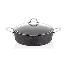 Falez Black Line Döküm Granit Tencere Basık Pilav Tenceresi 24 CM