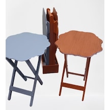 1448bng90089çanta Zigon St Sehpa Yonca Model Ahşap Mdf Ceviz-gri Renk Uyum Kutu Sevk El Yapım