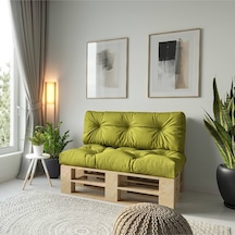 Bahçe & Balkon Palet Üstü Sırt Dayamalı Özel Dolgulu Kaliteli Yer Minderi 120x80 Cm Yeşil