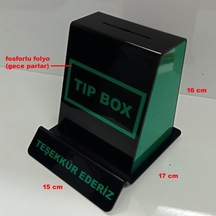 Tip Box Bahşiş Kutusu, Sadaka Kutusu ve Kumbara Yeşil-Siyah Pleksi