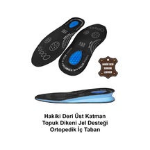 Elit İzci Form 40-45 Deri Ortopedik İç Tabanlık Siyah - Mavi