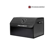 Peugeot Marka Logolu Oto Bagaj Organizer Çanta Oto Bagaj Çantası 2 Bölmeli Suni Deri Boyutlar : 48 Cm X 31 Cm X 29 Cm