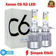 C6 Şimşek Etkili Led Xenon H3 Zenon Far Ampül Beyaz Ve Deli Mavi 437785477