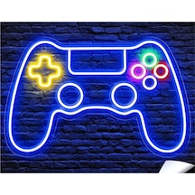 Gamepad Kumanda Gamer Oyuncu Neon Led 50 X 40 Cm Renkli