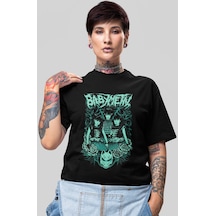 Sevbano Babymetal Rock Metal Müzik Grubu Baskılı Unisex Oversize Tişört Siyah