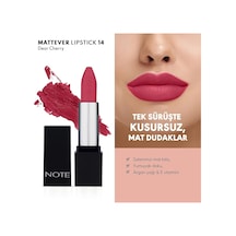 Cosmetics Mattever Lipstick 14 Dear Cherry Yarı Mat Saten Bitişli Ruj, Pembe Çok Renkli