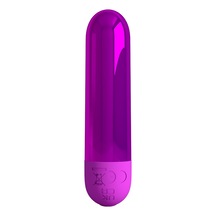 Morgece 10 Fonksiyonlu Usb Şarjlı Metalik Taşınabilir Mor Mini Vibratör
