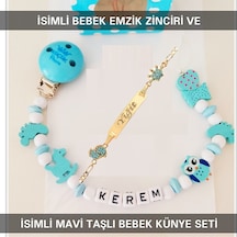 Sahi Aksesuar İsimli Bebek Emzik Zinciri Ve İsimli Bebek Künye Seti Bezyı634 Çok Renkli