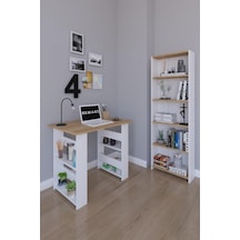 Arzu Çalışma Ve Pc Masası - Meşe , 5 Raflı Kitaplık - Meşe Diğer
