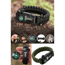 Omilife Kamp Bilekliği Düdük, Pusula Ve Paraşüt İpli Kamp Yürüyüş Bilekliği Çok Renkli