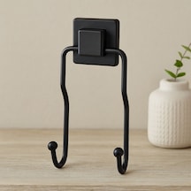 Siyah Metal Sarkık Askı 2'li - Güçlü Yapışkanlı 8x9x19 Cm Çok Renkli