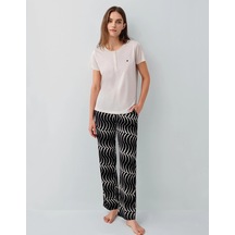 Alfa Aksesuar 03 Pierre Cardin Pc9165-x Kadın Kısa Kol Büyük Beden Pijama Takımı Açık Bej