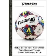 Delux Serisi Hobi Antrenman Topu Hummel Tempo Futsal Ball Beyaz No:4