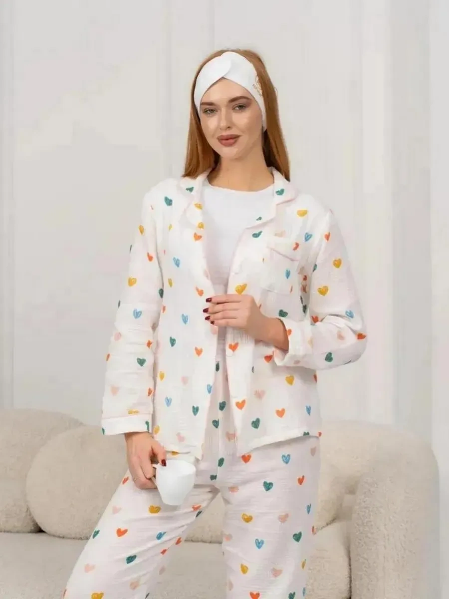 Aıla Vücudu Saran Pijama Takımı Üzerinde Resimli Gömlek Ve Pantolon 276645339 Beyaz Aıla Vücudu Saran Pijama Takımı Üzerinde Resimli Gömlek Ve Pantolon 276645339 Beyaz