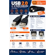 Usb 2.0 A-b Yazıcı Kablosu - 5 Metre