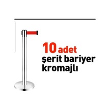 Şerit Bariyer 10 Adet Kromajlı (Kargo Kdv Dahil)