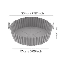 Gri 22/24 Cm Yuvarlak Silikon Hava Fritöz Pişirme Sepeti Astarı Airfryers  20 Cm