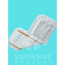 50 Cm Nemli Mop Eko Endüstriyel Temizlik Mopu Tel Ve Plastik Aparat Uyumlu Dayanıklı Zemin Temizlik Bezi Beyaz