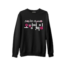 Squid Game-Logo Korean Siyah Erkek Kalın Sweatshirt Squid Game-Logo Korean Siyah Erkek Kalın Sweatshirt
