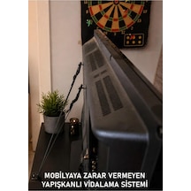 Mobilyaya Yapışkanlı V Tipi Lcd Tv Askısı Sabitleme Çoçuk Evcil Hayvan Deprem Koruma Güvenlik Kemeri