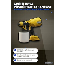 Akülü Boya Püskürtme Tabancası Ayarlanabilir Sprey Uçlu Şarjlı Duvar Boyama Aleti Bx-316026 Çok Renkli