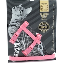 Cattie Dokuma Kedi Göğüs Tasma Ve Uzatma Seti 1x25-40 CM Pembe
