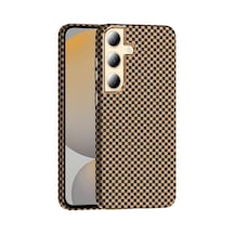 Zore Galaxy S24 Kılıf M-safe Şarj Özellikli Karbon Fiber Görünümlü Ogaa Gros Kapak - Desert Titanyum