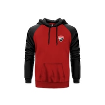 Ducati Corse Logo Kırmızı Renk Reglan Kol Sweatshirt Kırmızı