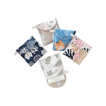 Rogfer 8 Adet Pamuk Ve Keten Hijyenik Peçete Saklama Çantası Kullanışlı Debriyaj Çantası Gri Deve Çok Renkli Çok Renkli