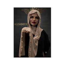 Aldaıyr Tesettür Sandy Şal İpli Bej002