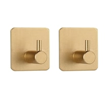 Yapışkanlı Metal Banyo Eşya Askılığı Al4619 2 Adet Gold