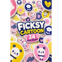 Sevimli Panda Sticker Seti - 24 Adet Yuvarlak Etiket Çıkartma Diğer