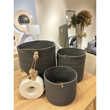 Rover Çok Amaçlı Düzenleyici Sepet, Saksılık, Organizer 3'lü Set Antrasit